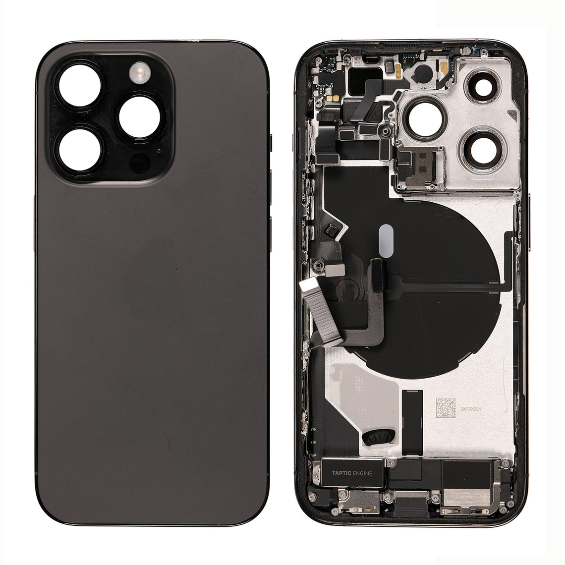 Repuesto para la tapa trasera del iPhone 14 Pro (ensamblaje completo) - Negro espacial