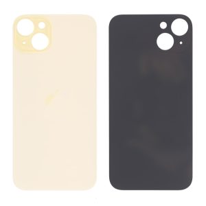 Cubierta trasera de cristal amarilla de repuesto para iPhone 15 Plus