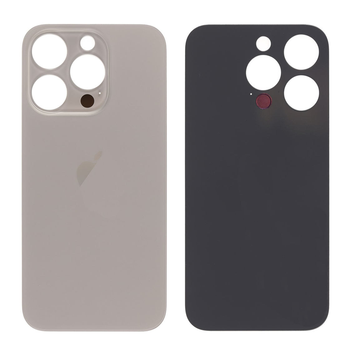 Cubierta trasera de cristal de repuesto para iPhone 15 Pro - Titanio natural