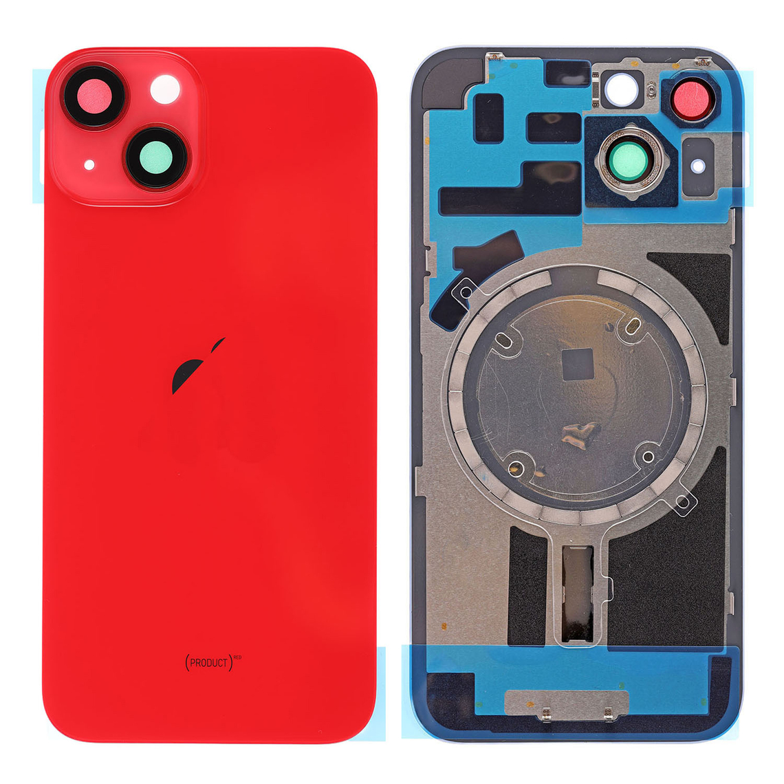 Panel trasero de cristal de repuesto para iPhone 14 con imán MagSafe - Rojo