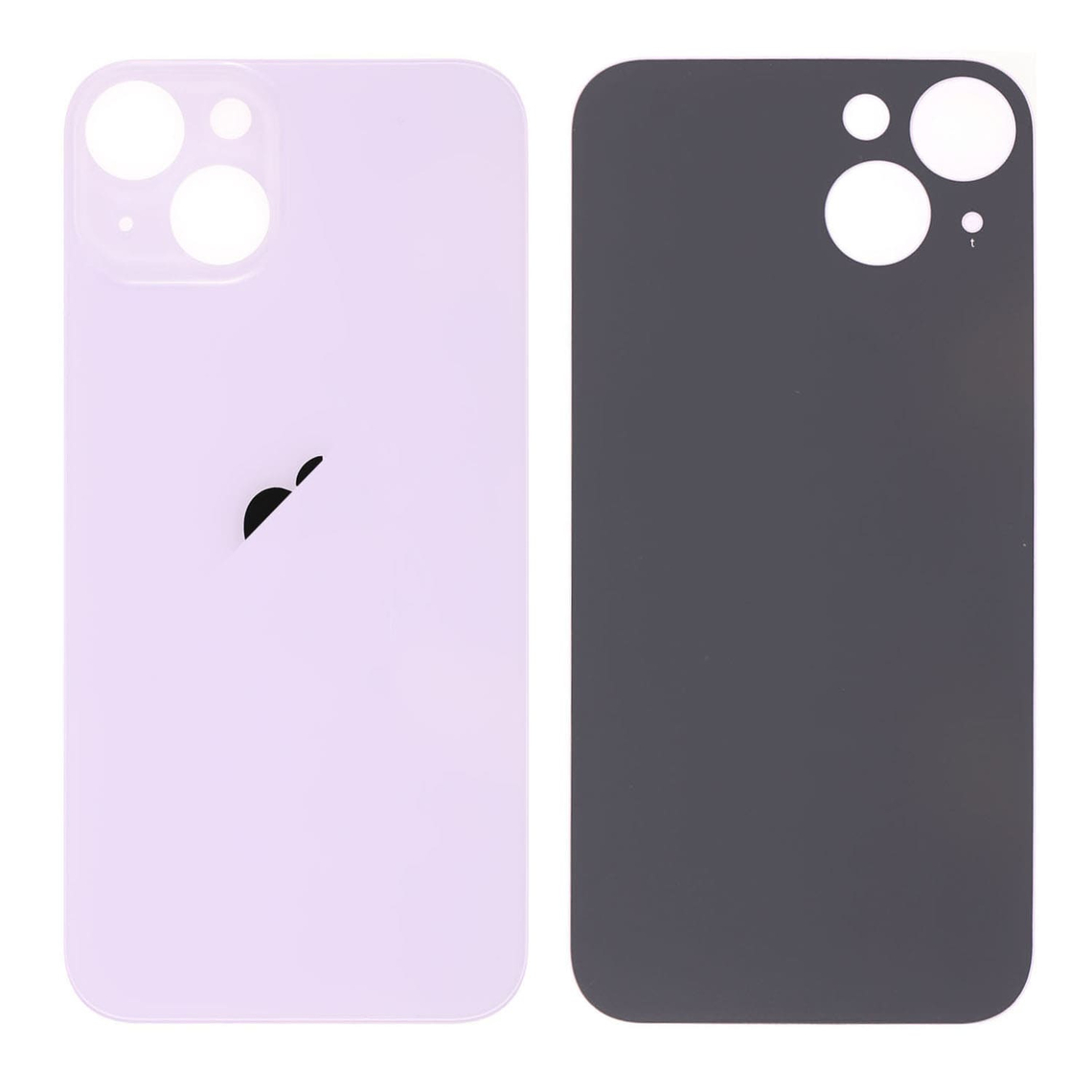 Tapa trasera de cristal morado de repuesto para iPhone 14