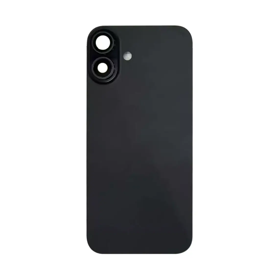 Panel trasero de cristal de repuesto para iPhone 16 con lente de anillo de cámara - Negro