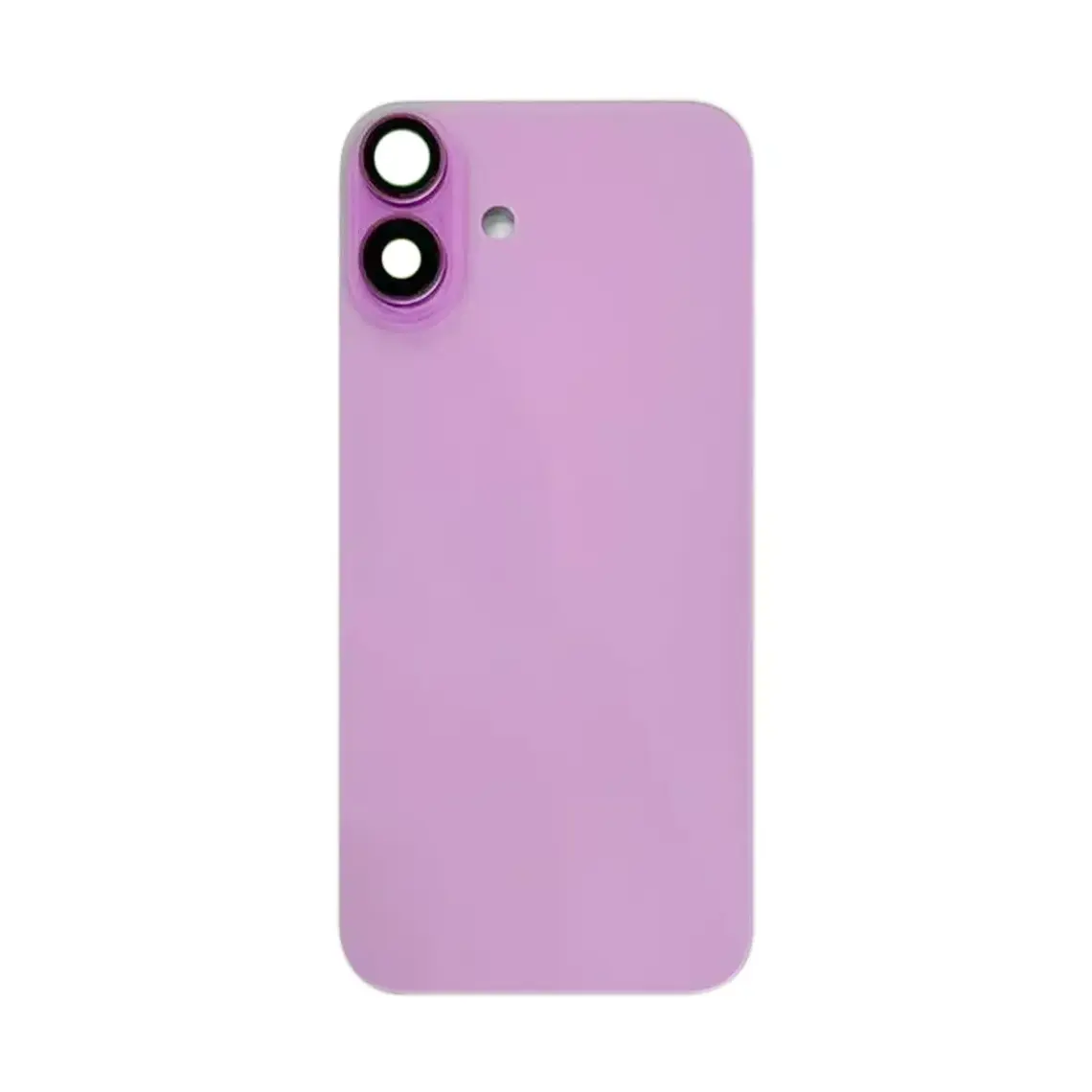 Panel trasero de cristal de repuesto para iPhone 16 con lente de anillo de cámara - Rosa