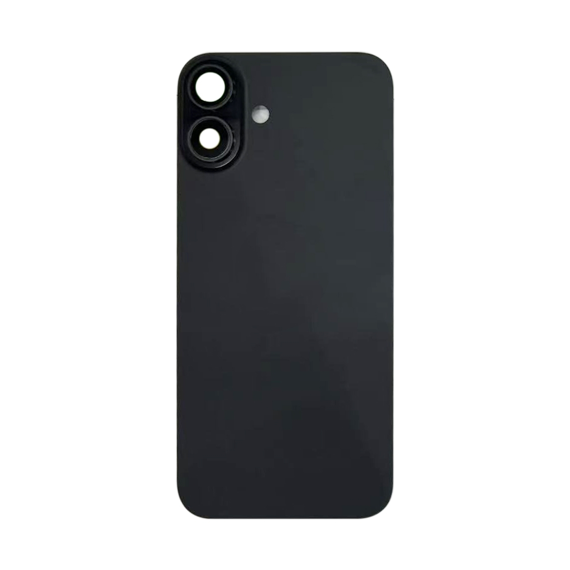 Panel trasero de cristal de repuesto para iPhone 16 Plus con lente de anillo de cámara - Negro