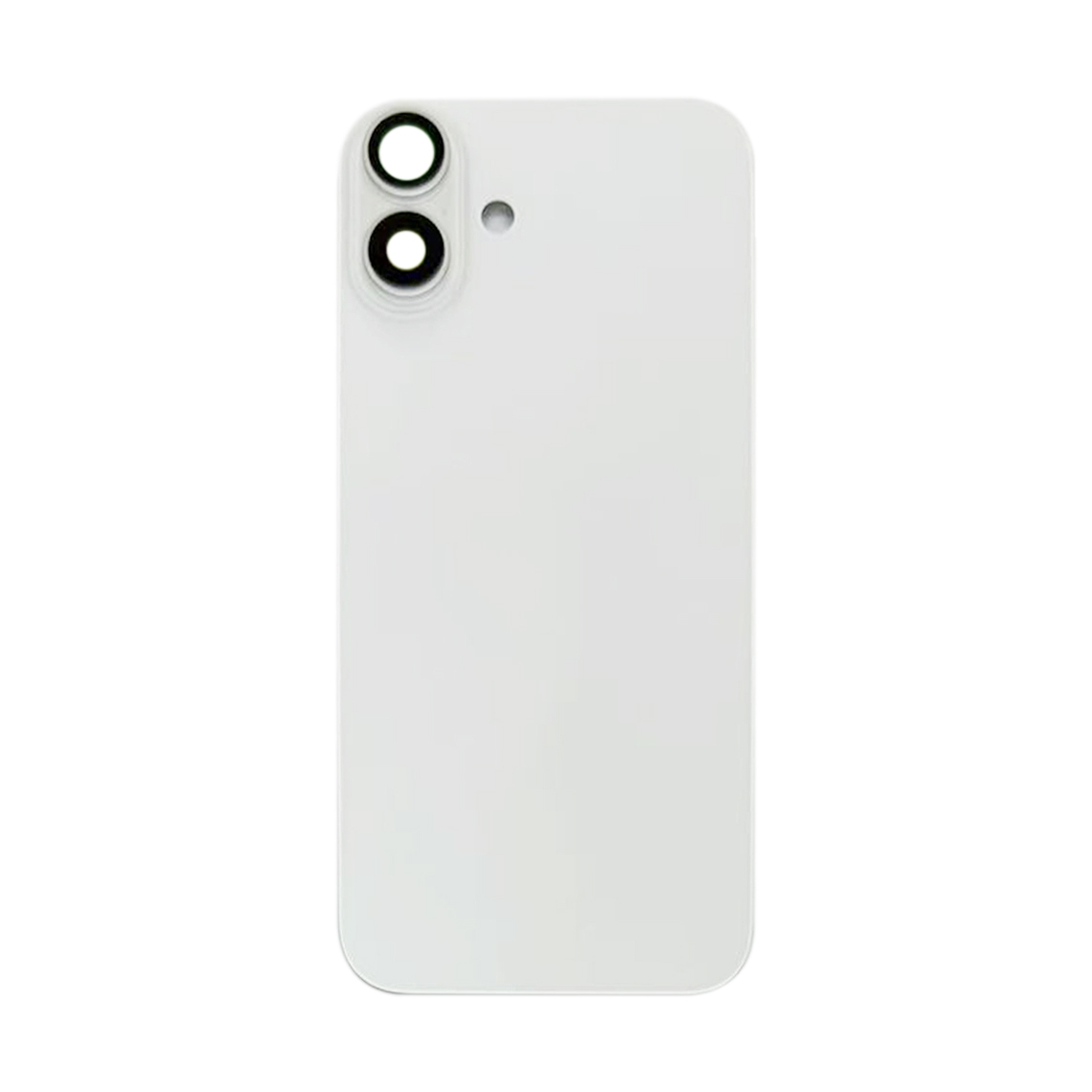 Panel trasero de cristal de repuesto para iPhone 16 Plus con lente de anillo de cámara - Blanco