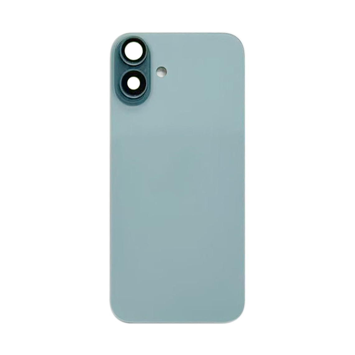 Panel trasero de cristal de repuesto para iPhone 16 Plus con lente de anillo de cámara - Verde azulado
