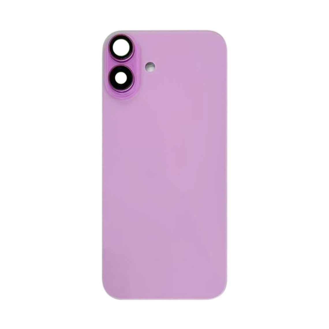 Panel trasero de cristal de repuesto para iPhone 16 Plus con lente de anillo de cámara - Rosa