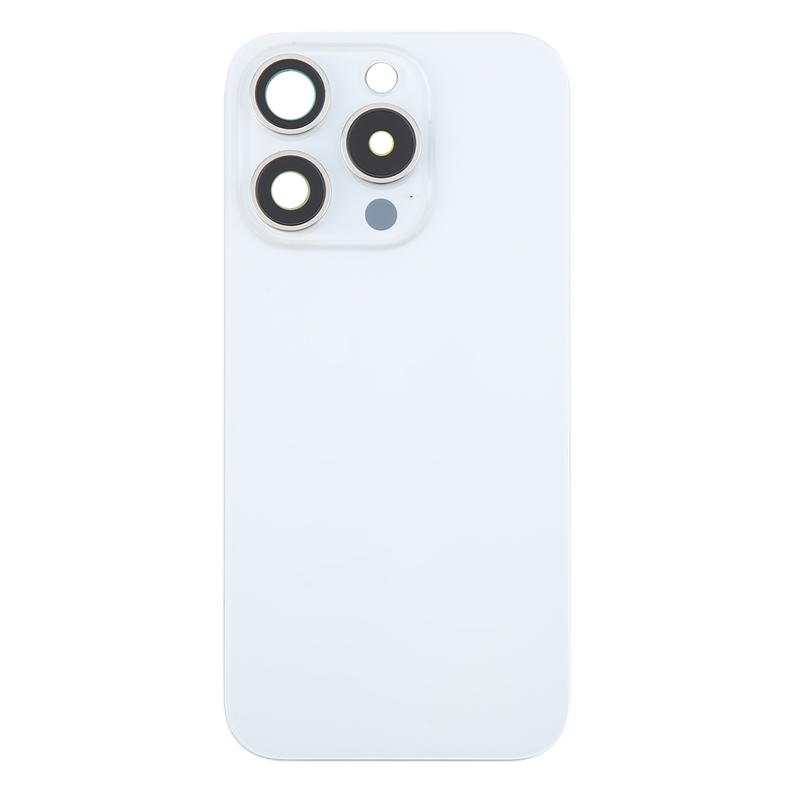Repuesto para la cubierta trasera de cristal del iPhone 16 Pro con imán MagSafe y lente de anillo para la cámara trasera - Blanco