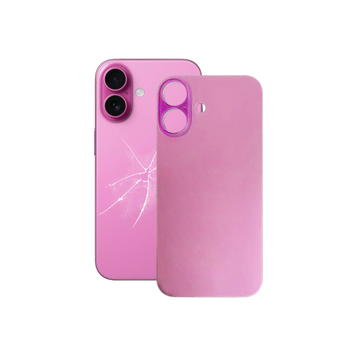 Panel trasero de cristal de repuesto para iPhone 16 Plus - Rosa