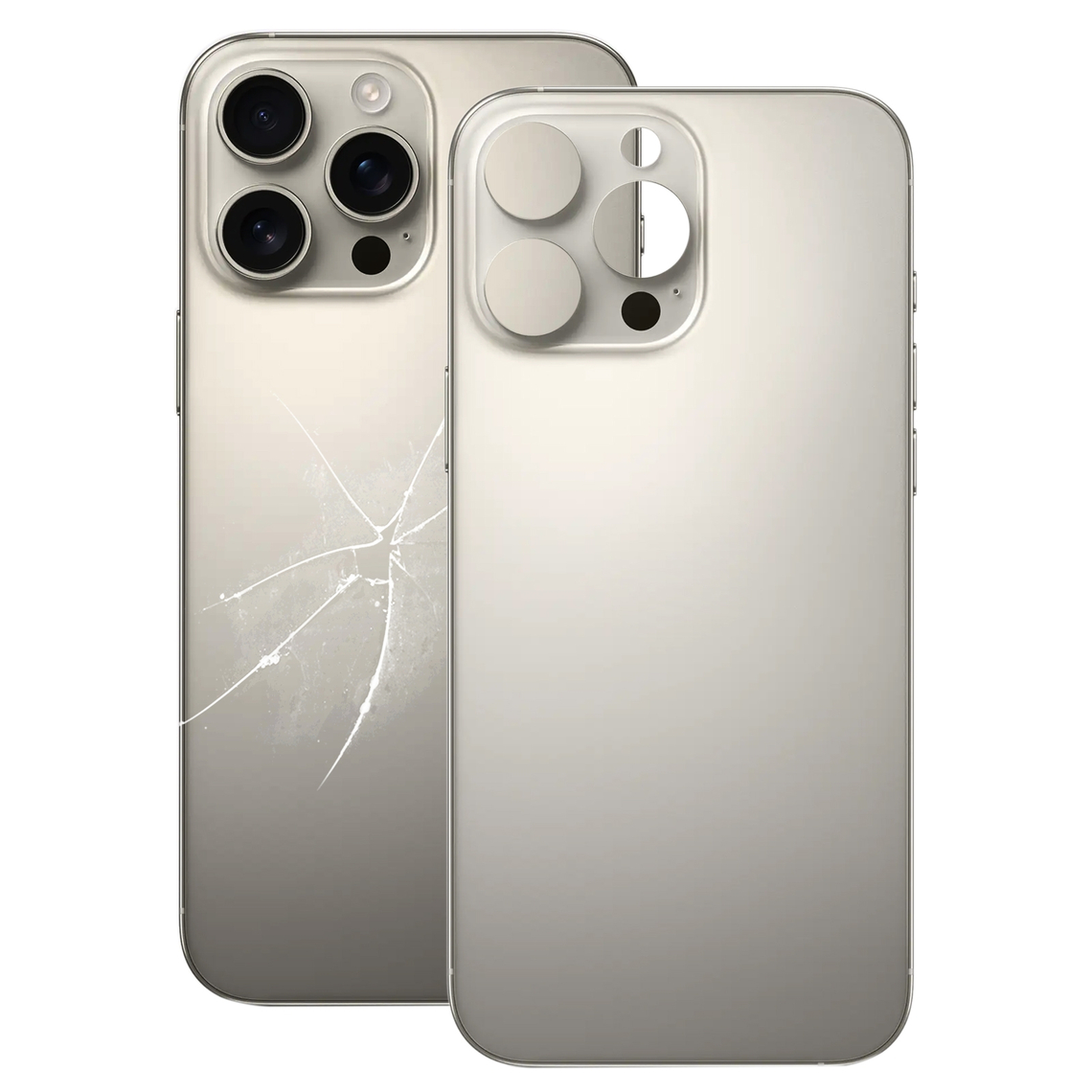 Cubierta trasera de cristal de repuesto para iPhone 16 Pro Max - Titanio natural