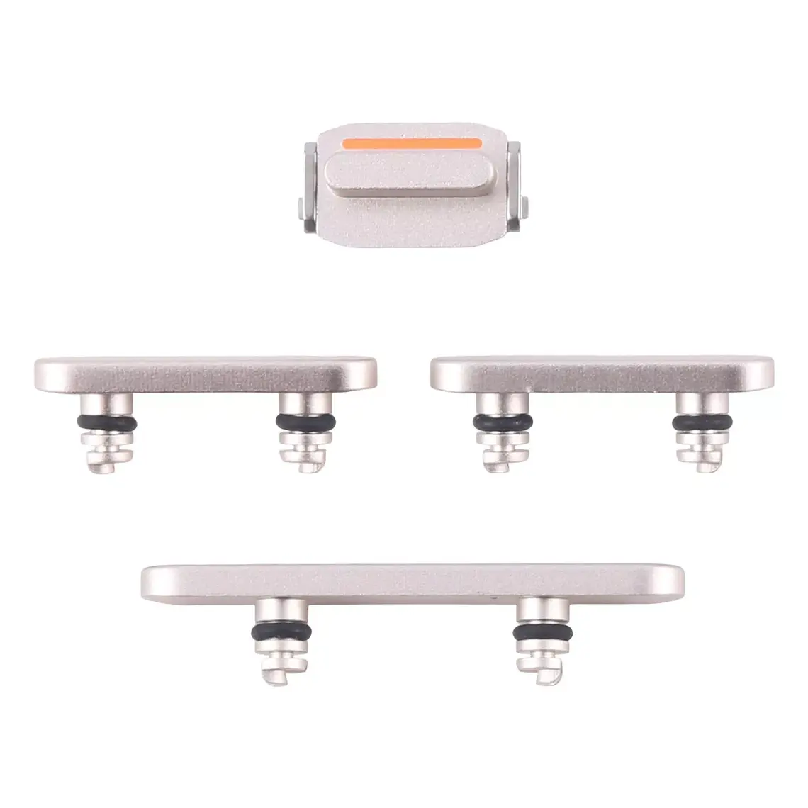 Botón de encendido y botón de control de volumen de repuesto para iPhone 16e - Plateado