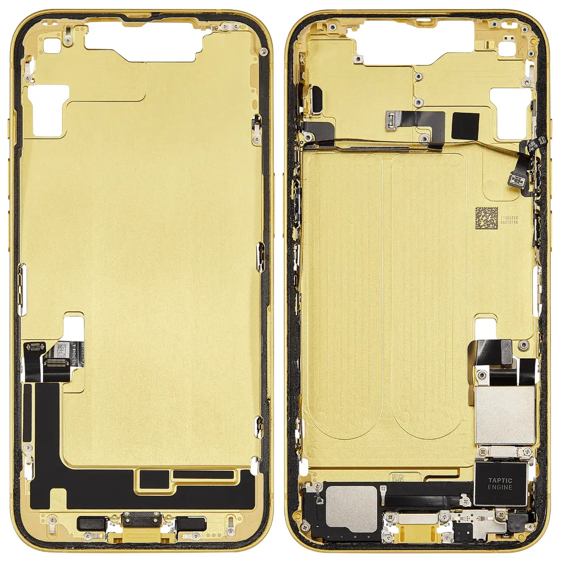 Repuesto para el marco de la carcasa central del iPhone 14 - Amarillo