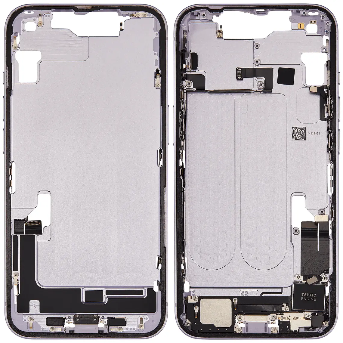 Repuesto para el marco de la carcasa central del iPhone 14 - Morado