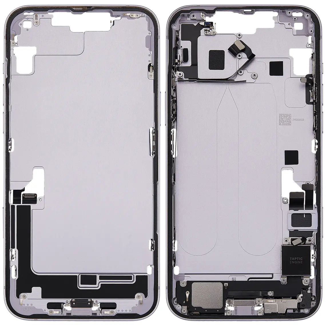 Repuesto para el marco de la carcasa central del iPhone 14 Plus - Morado