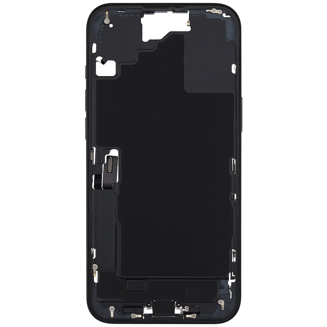 Repuesto para el marco de la carcasa central del iPhone 16 Plus - Negro