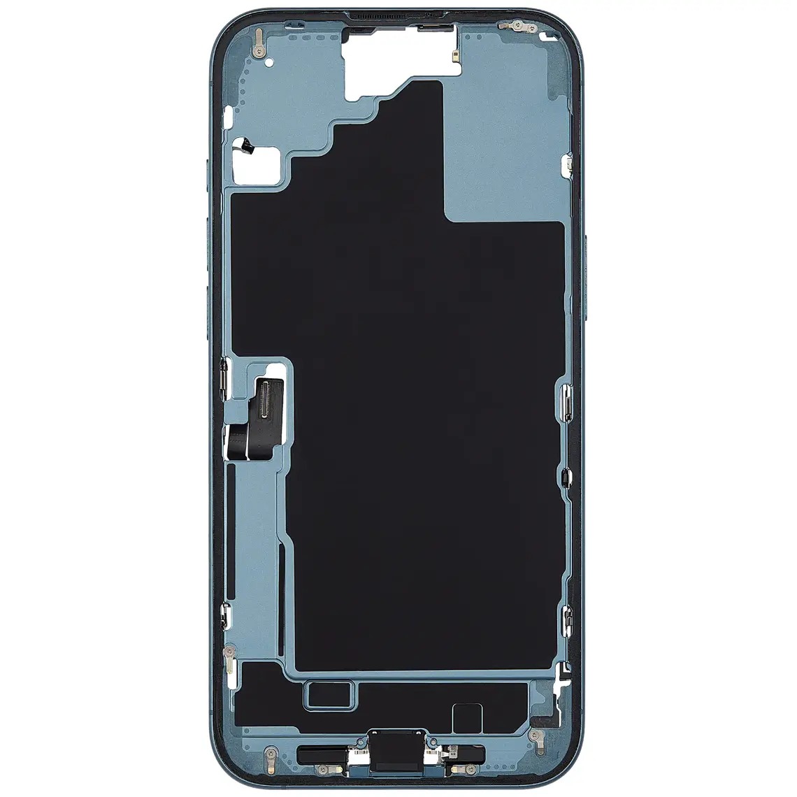 Repuesto para el marco de la carcasa central del iPhone 16 Plus - Color verde azulado