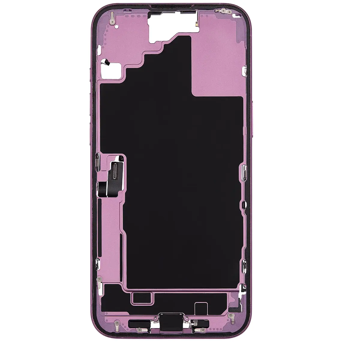 Repuesto para el marco de la carcasa central del iPhone 16 Plus - Rosa