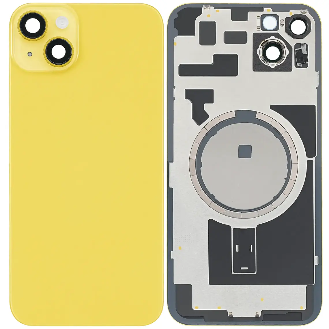 Cubierta trasera de cristal con marco para iPhone 14 Plus (Repuesto) - Amarillo