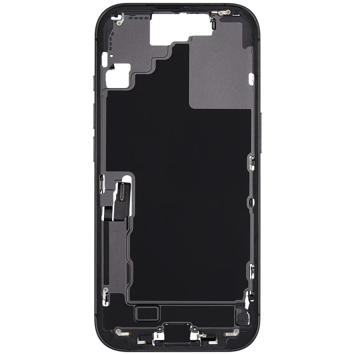 Repuesto para el marco de la carcasa central del iPhone 17 - Negro