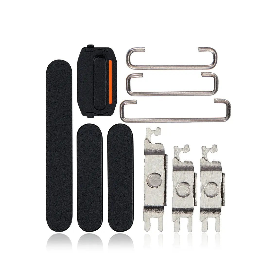 Juego de botones laterales de repuesto para iPhone 15/15 Plus - Negro